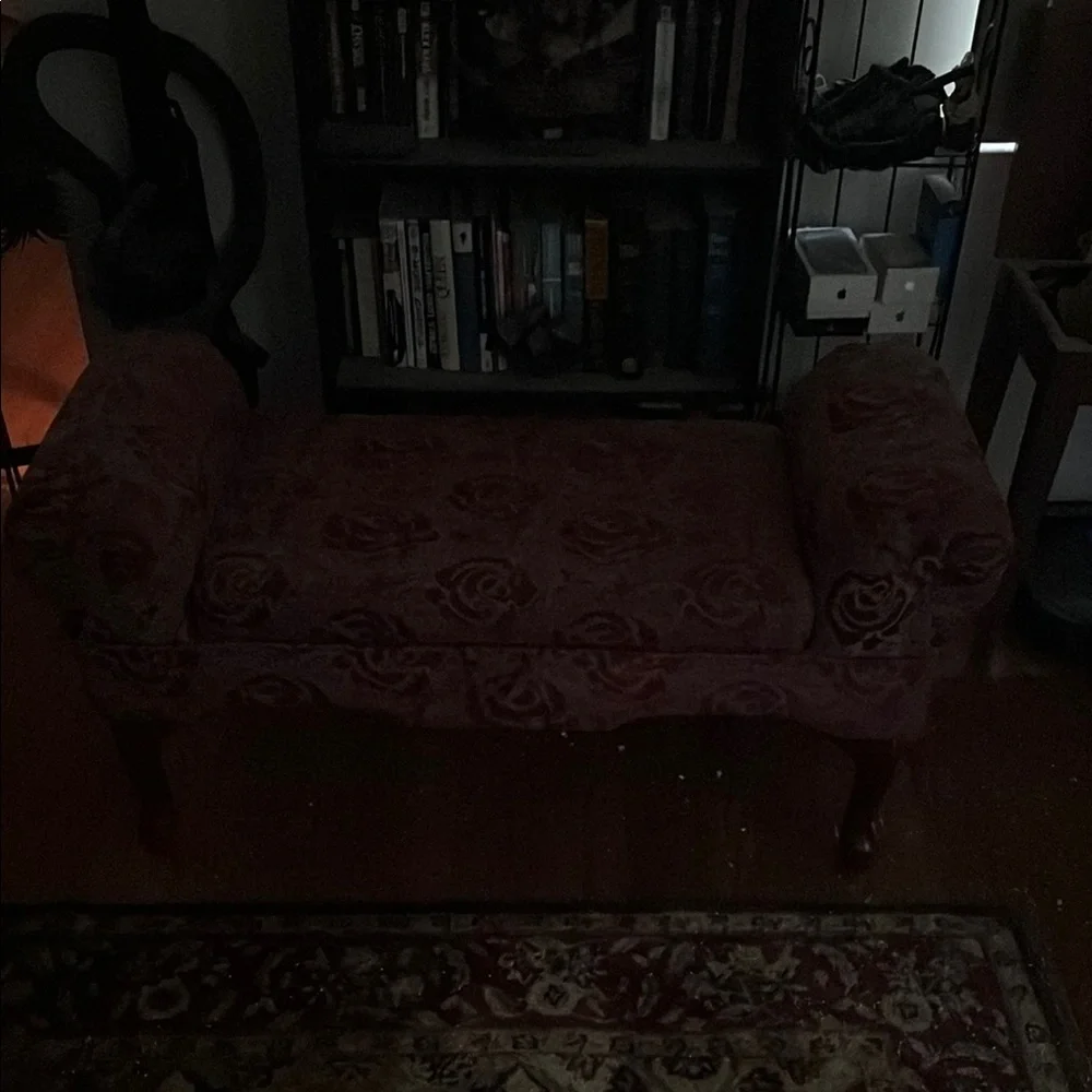 Elegant Floral Upholstered Bench